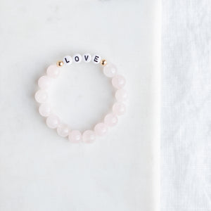 Rose Quartz 'LOVE' Bracelet